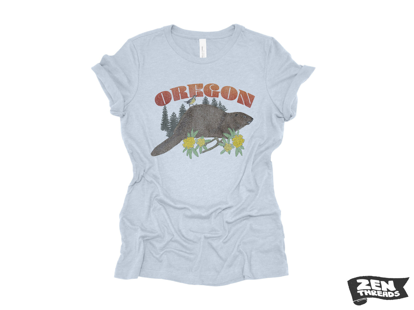 Womens OREGON state beaver Relaxed jersey T-Shirt eco printed (+ Colors) custom ladies ladies boyfriend tee vintage print Portland Bend OR
