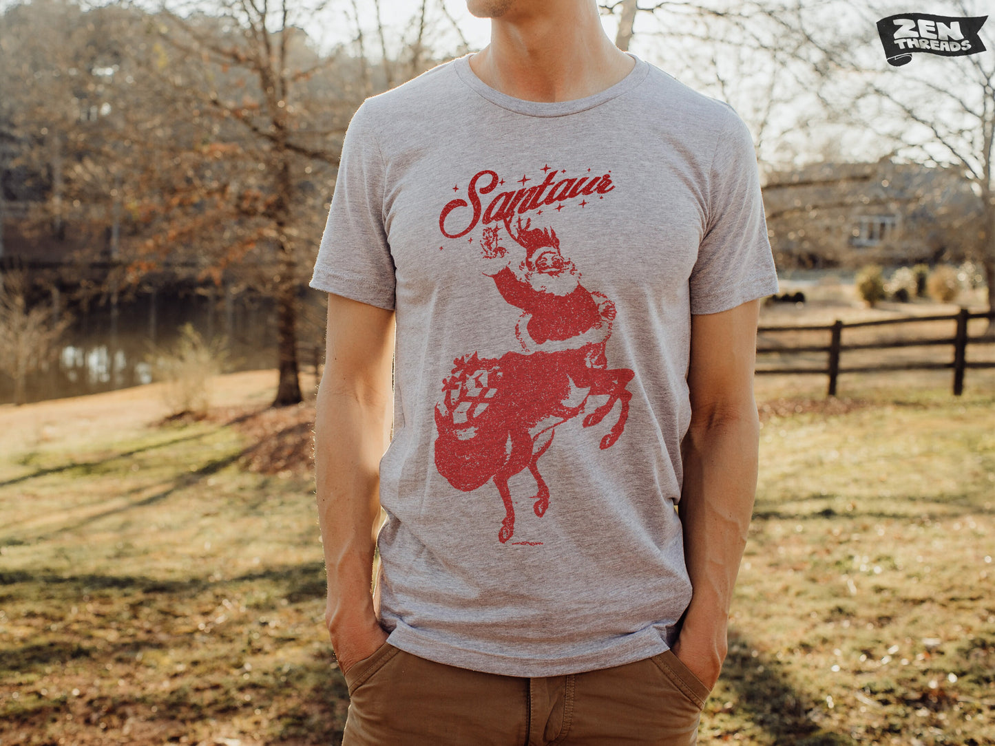 SANTAUR Santa Claus Centaur unisex mens women's t-shirt Color Options funny custom mythical creature holiday party attire Christmas graphic