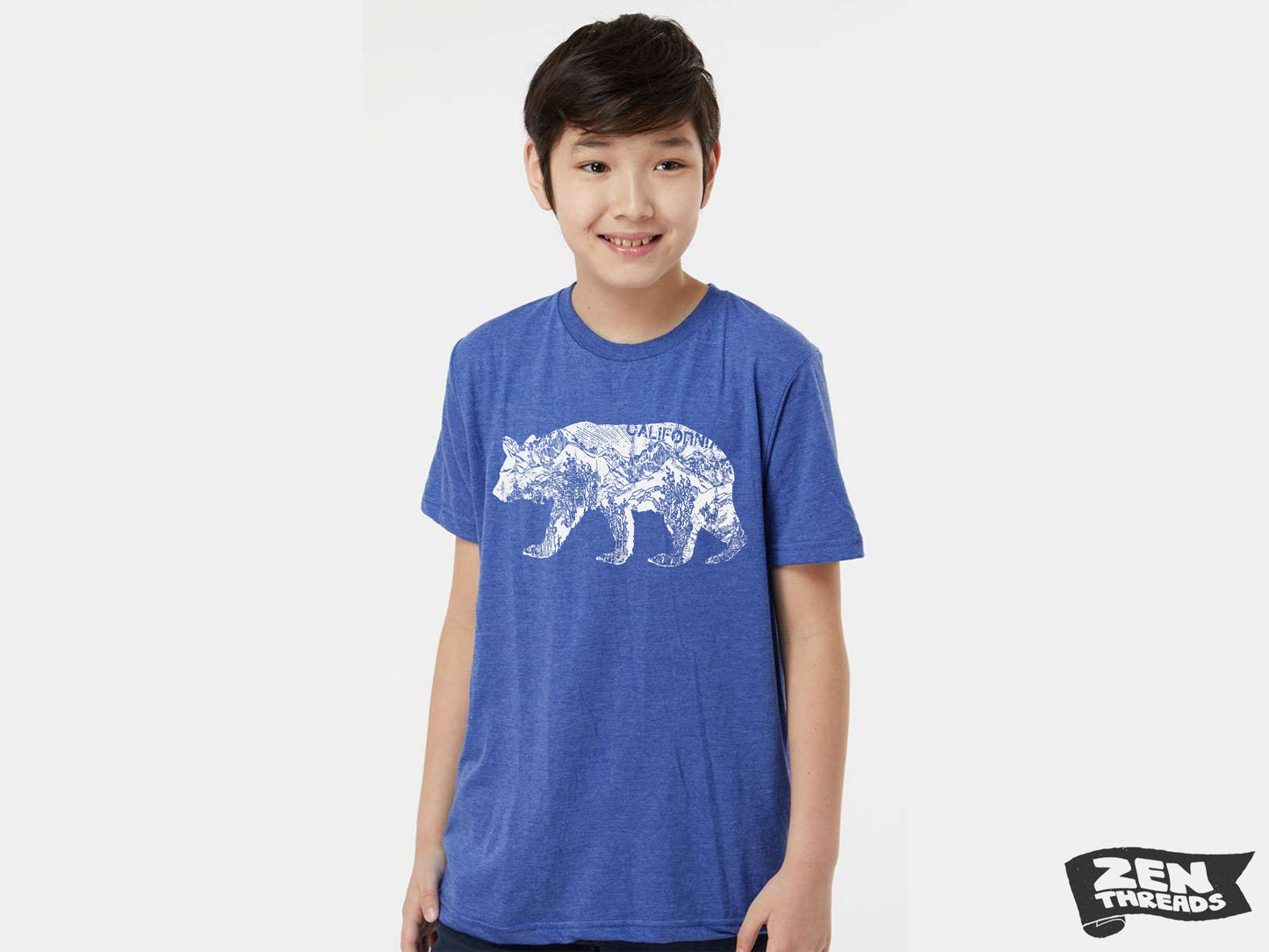 Kids California BEAR Premium vintage soft Tee T-Shirt Fine Jersey T-Shirt (+Colors) Zen Threads toddler youth cali beach travel west coast