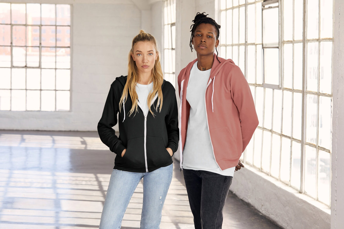 WHALES Classic Unisex Fleece Hoody Printed Zen Threads + Bella Canvas mens women's zipper hoodie hooded whale watching orca humpback beluga