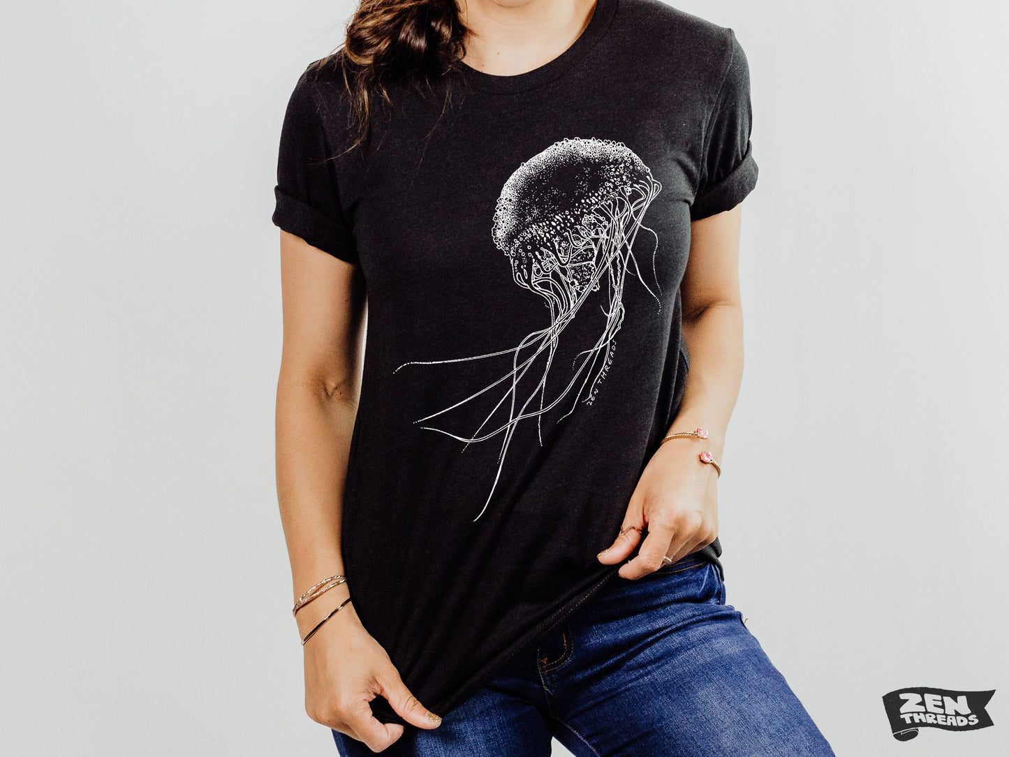JELLYFISH Unisex T Shirt mens women's zen threads ocean sea life graphic tee eco friendly beach wear squid octopus biology aquarium gift