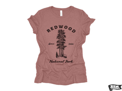 REDWOOD Womens Boyfriend Tee National Park relaxed T-shirt Zen Threads Bella Canvas California Humbolt hiking camping nature mountains gift