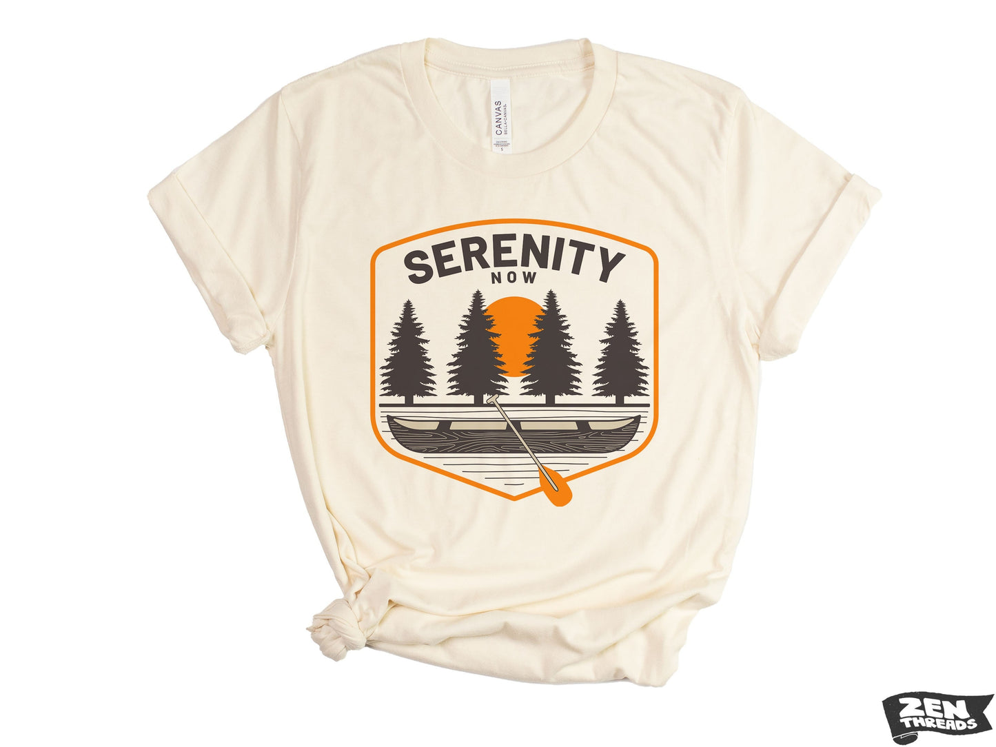 SERENITY NOW Unisex Bella Canvas mens women's t shirt printed custom tee Zen Threads inspiration new mom dad shirt funny quote nature lover