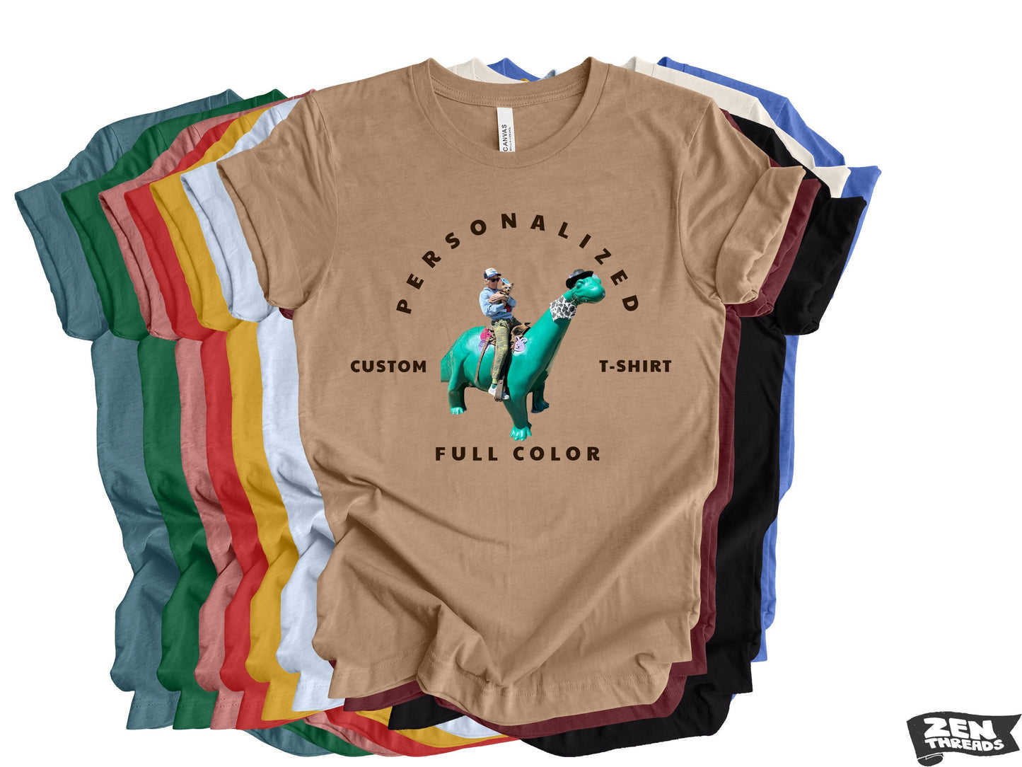 CUSTOM PRINT Any Art Design Logo Full Color unisex mens women's t-shirt color eco tee personalized my photo team business mascot tee party