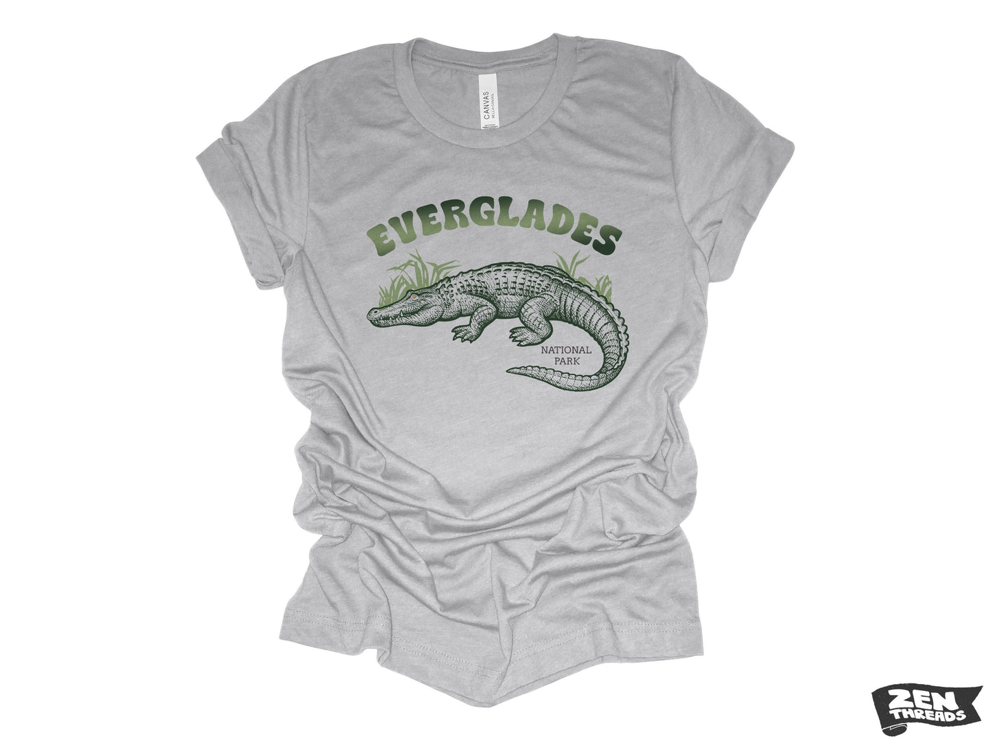 EVERGLADES National Park Unisex T-Shirt Bella Canvas mens women's Florida alligator crocodile nature wetlands gator tee custom color printed