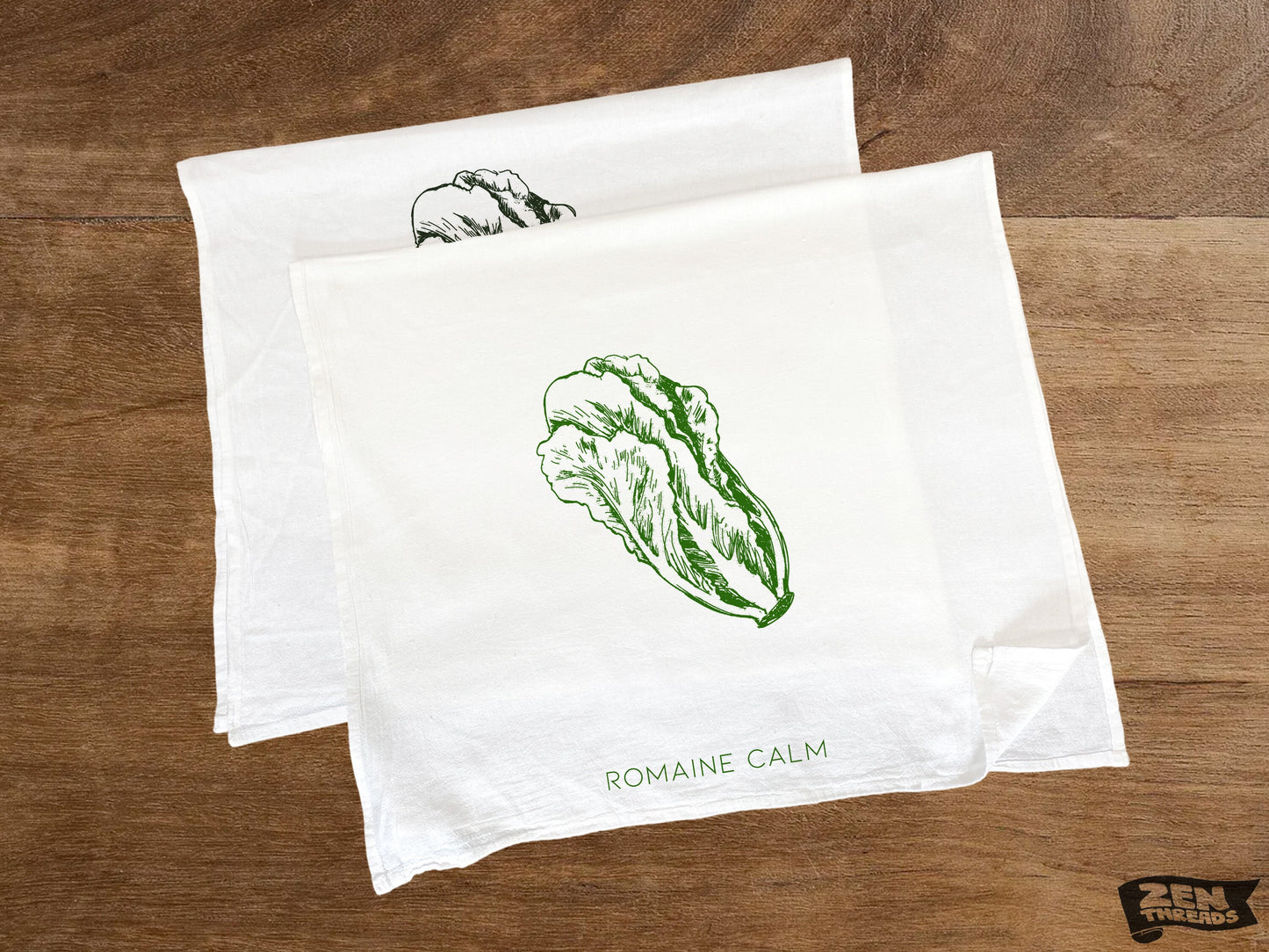 Lettuce ROMAINE Calm Flour Sack Kitchen Towels 28x33 Flour Sack Bar Natural Cotton tea towel gift funny pun tea towel vegetarian salad