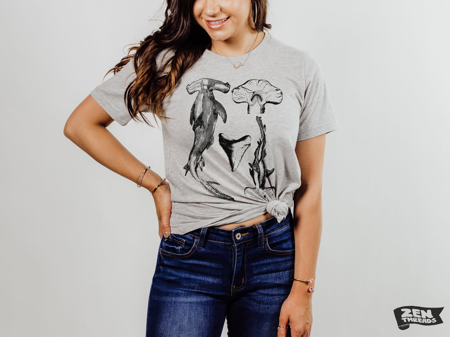 Hammerhead Sharks unisex mens women's Bella canvas T Shirt custom printed tee tooth ocean wear beach apparel coastal them California Hawaii