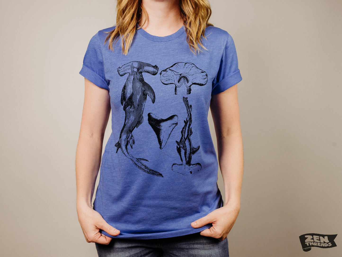 Hammerhead Sharks unisex mens women's Bella canvas T Shirt custom printed tee tooth ocean wear beach apparel coastal them California Hawaii