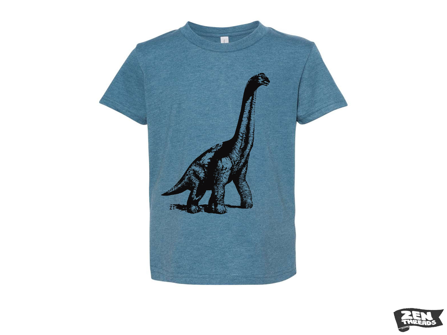 Kids DINOSAUR Premium vintage soft Tee T-Shirt Fine Jersey T-Shirt (+Colors) youth toddler zen threads brontosaurus jurassic archeology