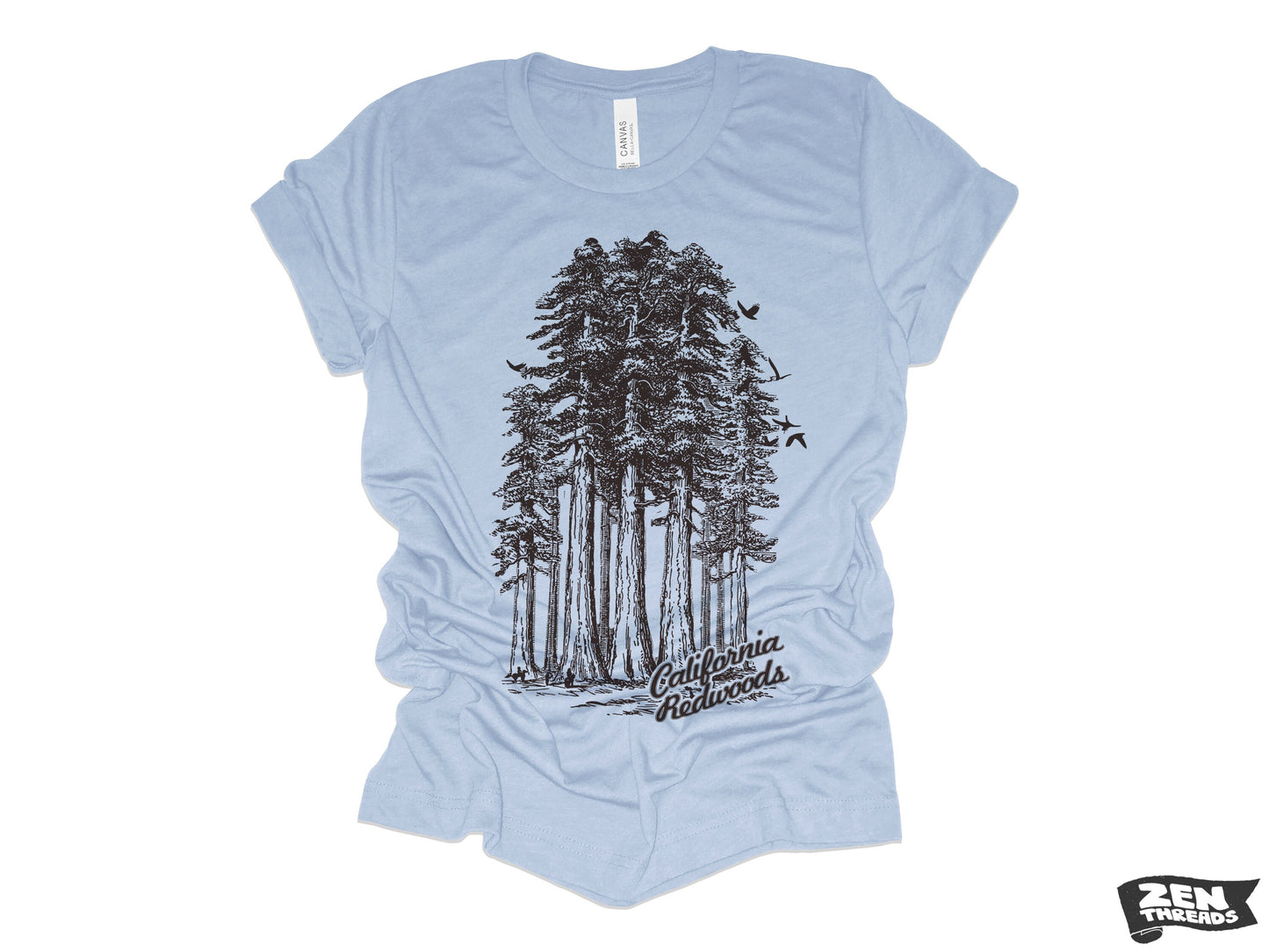 California REDWOODS National Park Unisex mens women's T-Shirt custom color printed tee hiking camping travel national park forest landscape