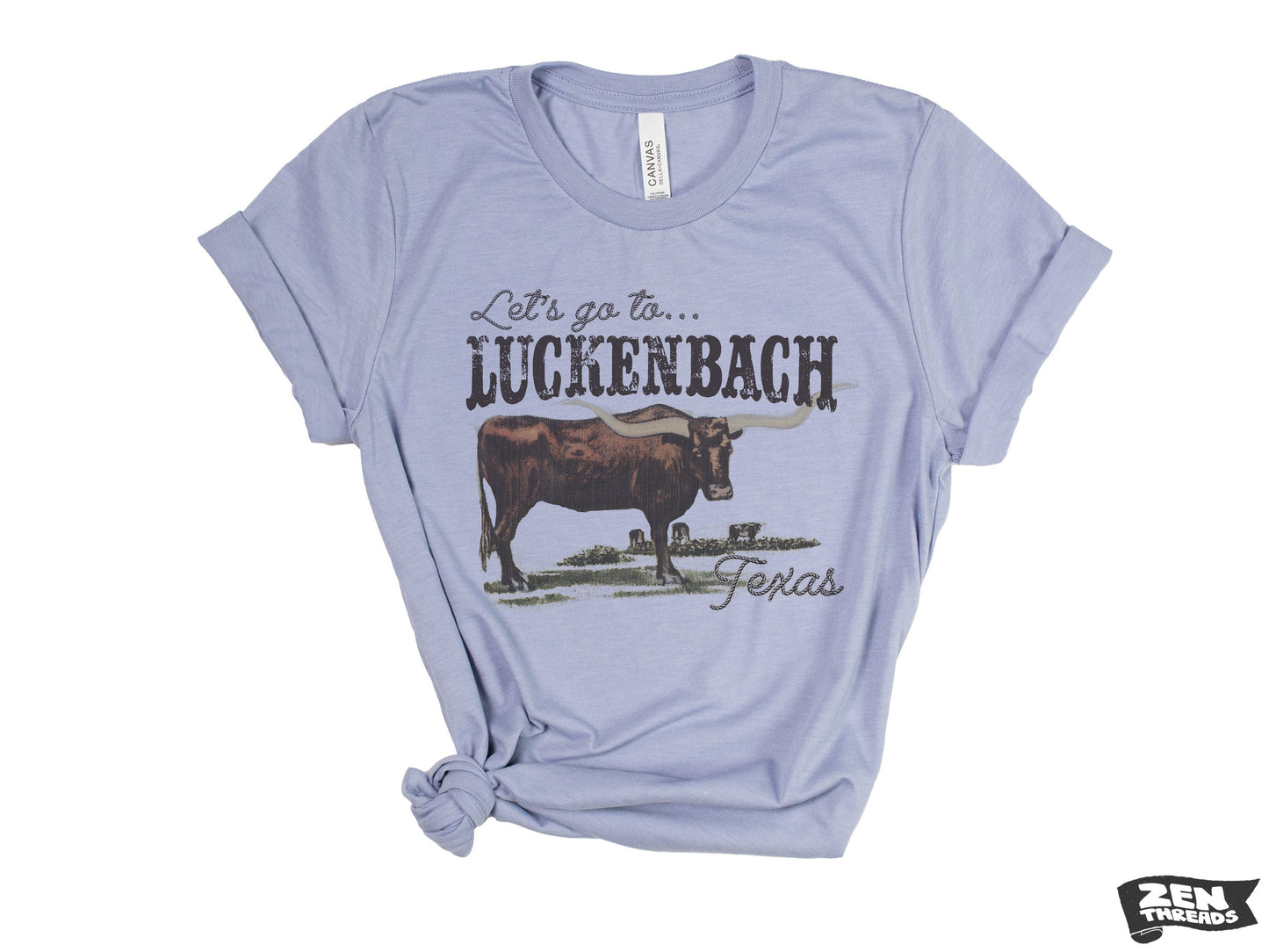 Let's go to LUCKENBACH Unisex Bella Canvas mens women's Western design t-shirt custom color eco printed tee texas cowboy country music fan