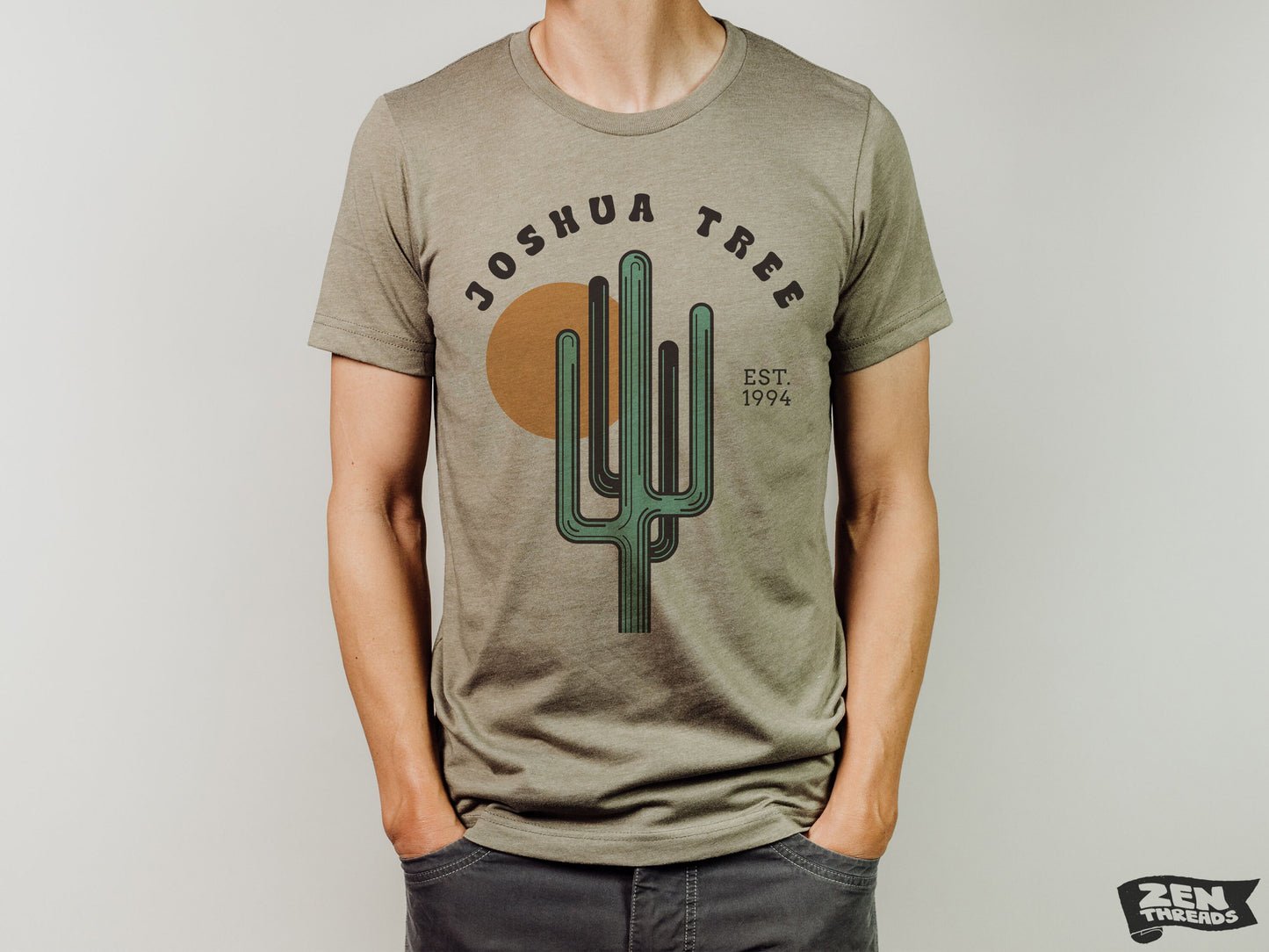JOSHUA TREE Unisex mens women's Desert Cactus T Shirt National Park California custom color printed tee camping travel hiking
