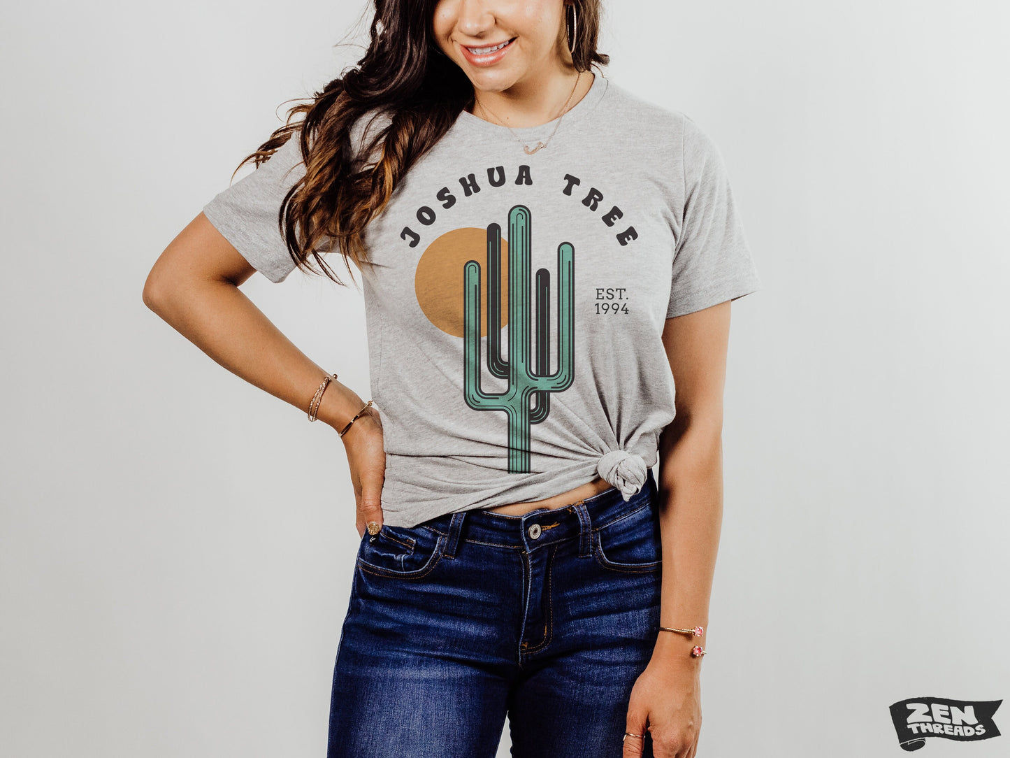 JOSHUA TREE Unisex mens women's Desert Cactus T Shirt National Park California custom color printed tee camping travel hiking