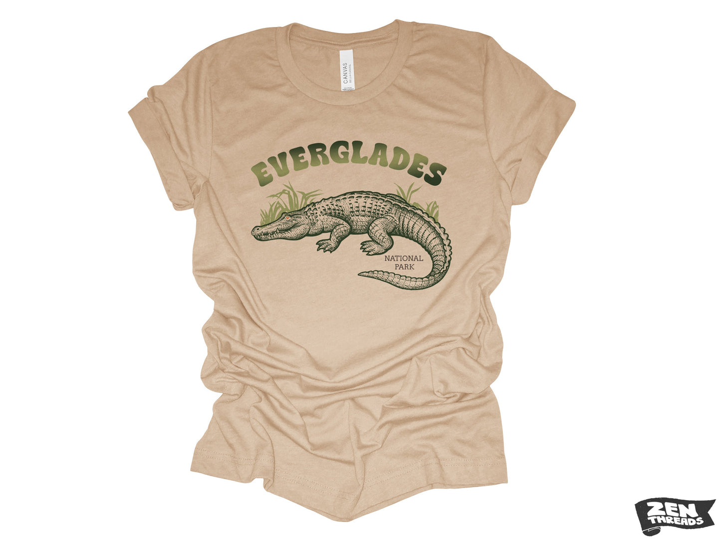 EVERGLADES National Park Unisex T-Shirt Bella Canvas mens women's Florida alligator crocodile nature wetlands gator tee custom color printed