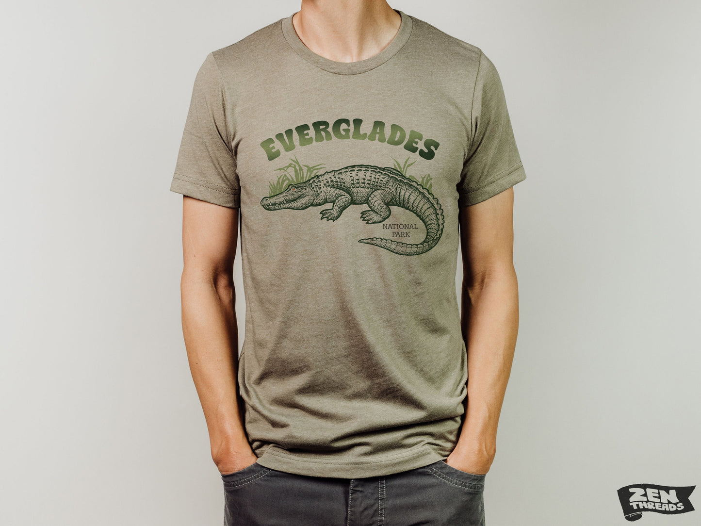 EVERGLADES National Park Unisex T-Shirt Bella Canvas mens women's Florida alligator crocodile nature wetlands gator tee custom color printed