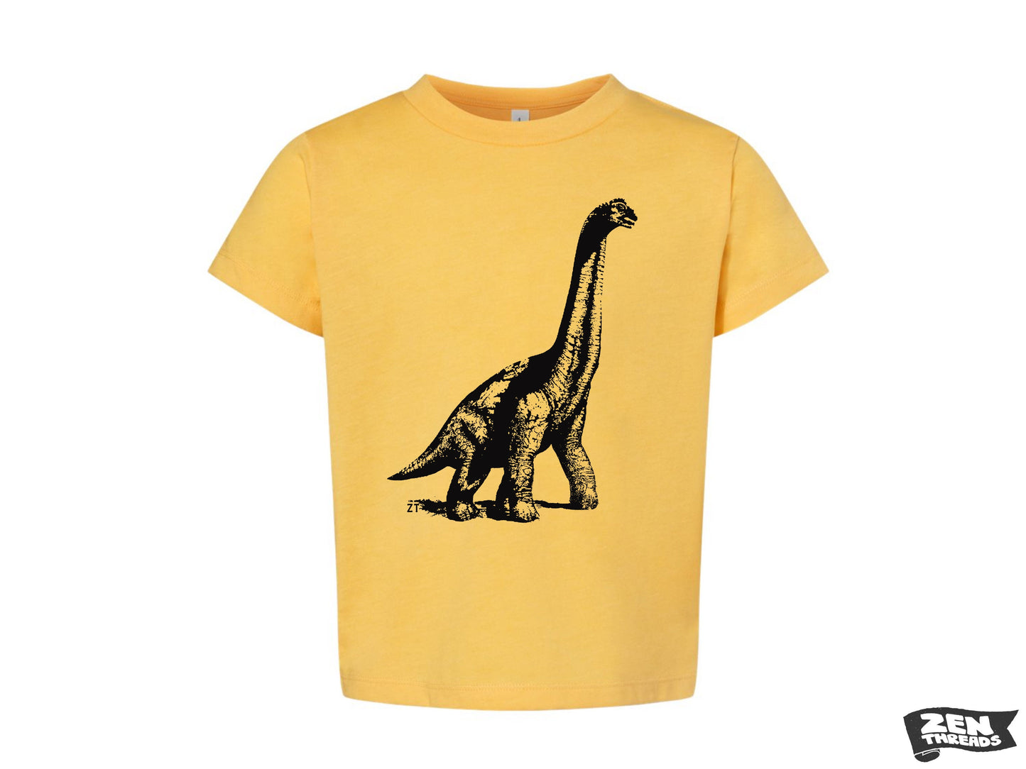 Kids DINOSAUR Premium vintage soft Tee T-Shirt Fine Jersey T-Shirt (+Colors) youth toddler zen threads brontosaurus jurassic archeology