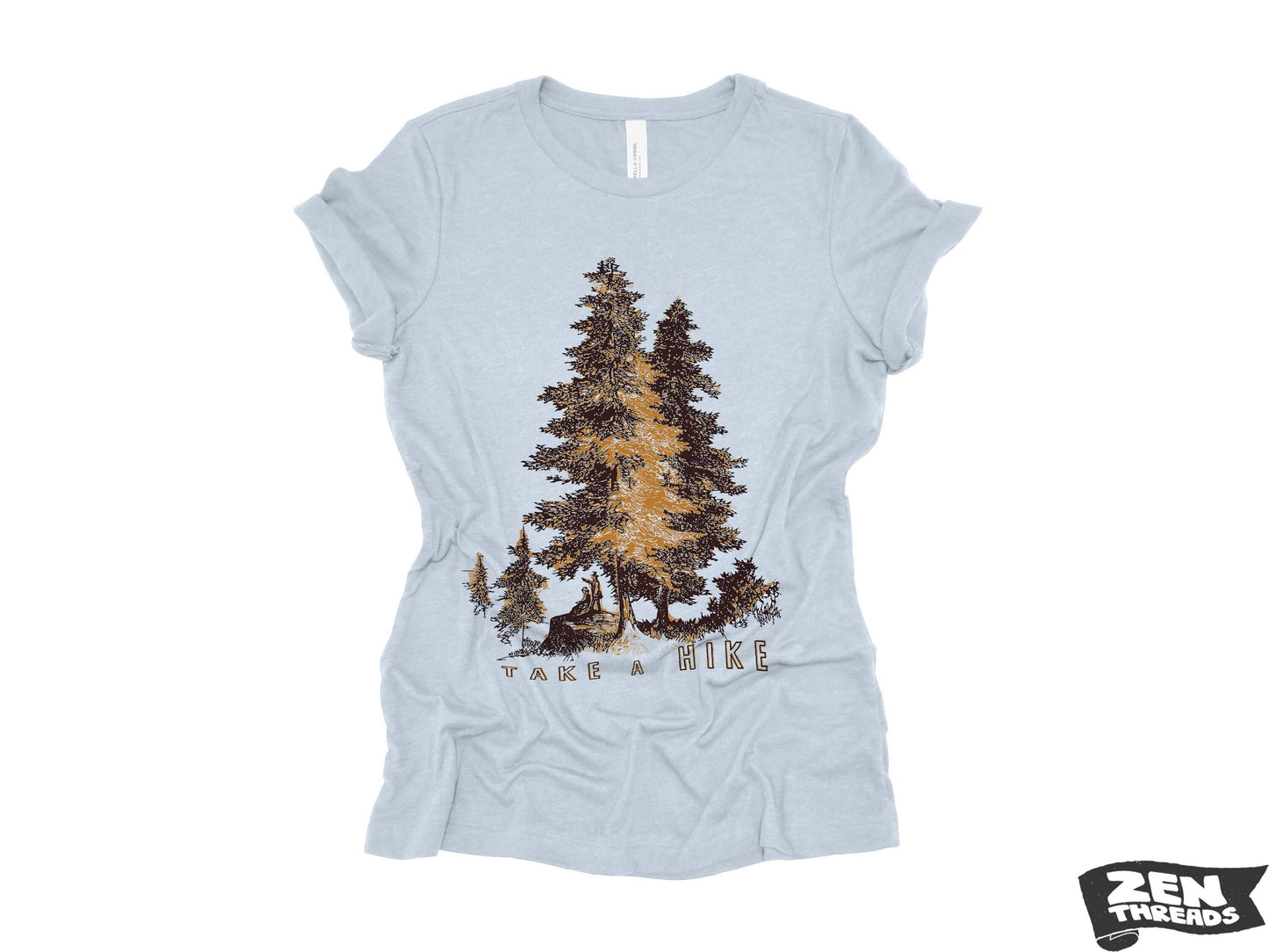 Womens Boyfriend Tee TAKE A HIKE relaxed jersey T-shirt Zen Threads + Bella Canvas 6400 custom hiking camping nature lover