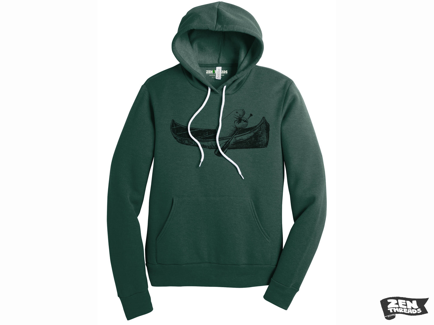 Unisex Pullover Hoody MANATEE (in a Canoe) Soft Fleece Sweatshirt screen printed (More Colors)