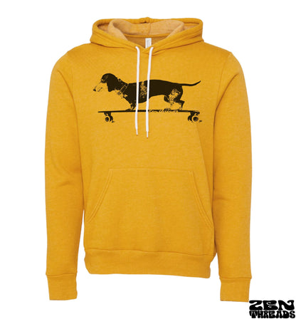 Unisex Longboard DACHSHUND Doxie Weiner Dog Fleece Pullover Hoody Sweatshirt (+ Color Options)