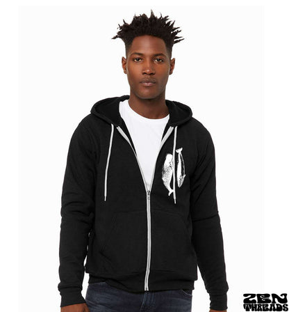 WHALES Classic Unisex Fleece Hoody Printed Zen Threads + Bella Canvas mens women's zipper hoodie hooded whale watching orca humpback beluga