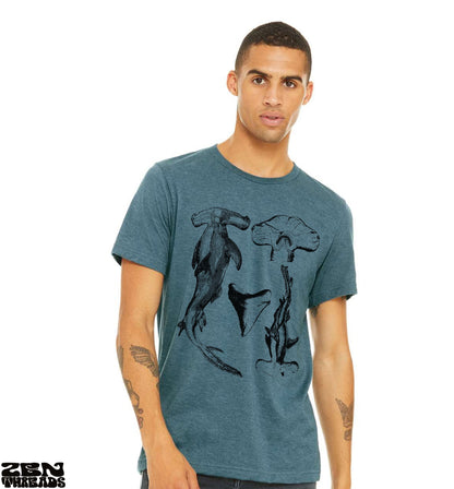 Hammerhead Sharks Unisex T-Shirt - Custom Print, Soft Vintage Design