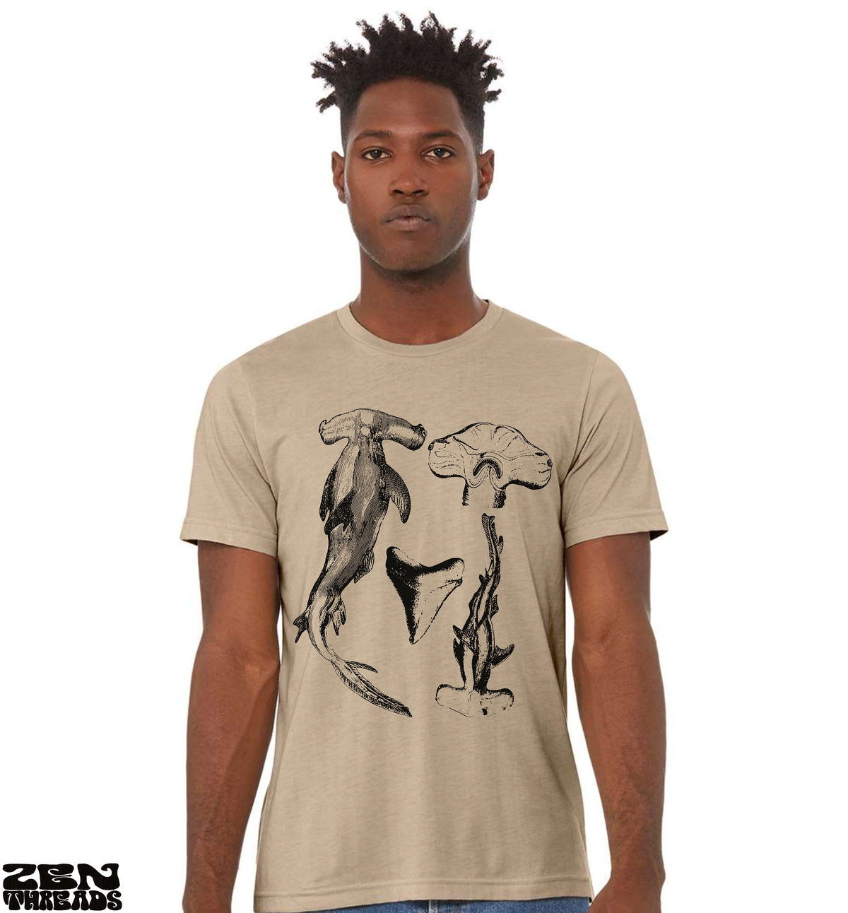 Hammerhead Sharks Unisex T-Shirt - Custom Print, Soft Vintage Design