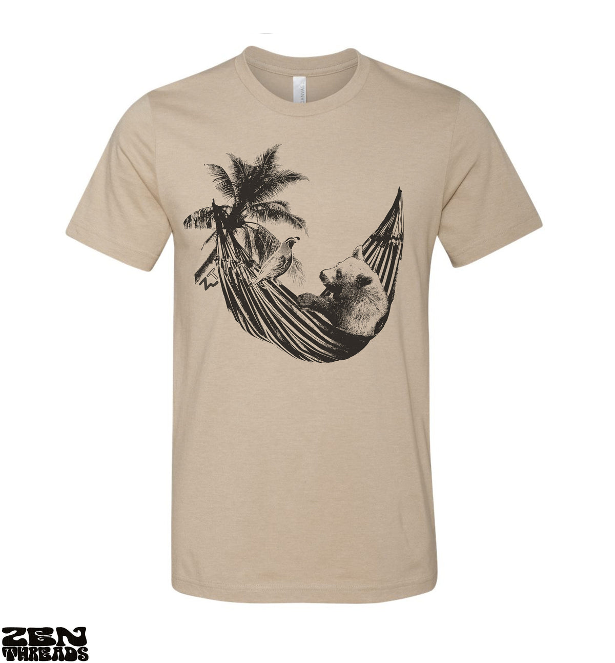Hammock Bear Unisex Beach Vacation Shirt - Custom Color Bella Canvas Tee