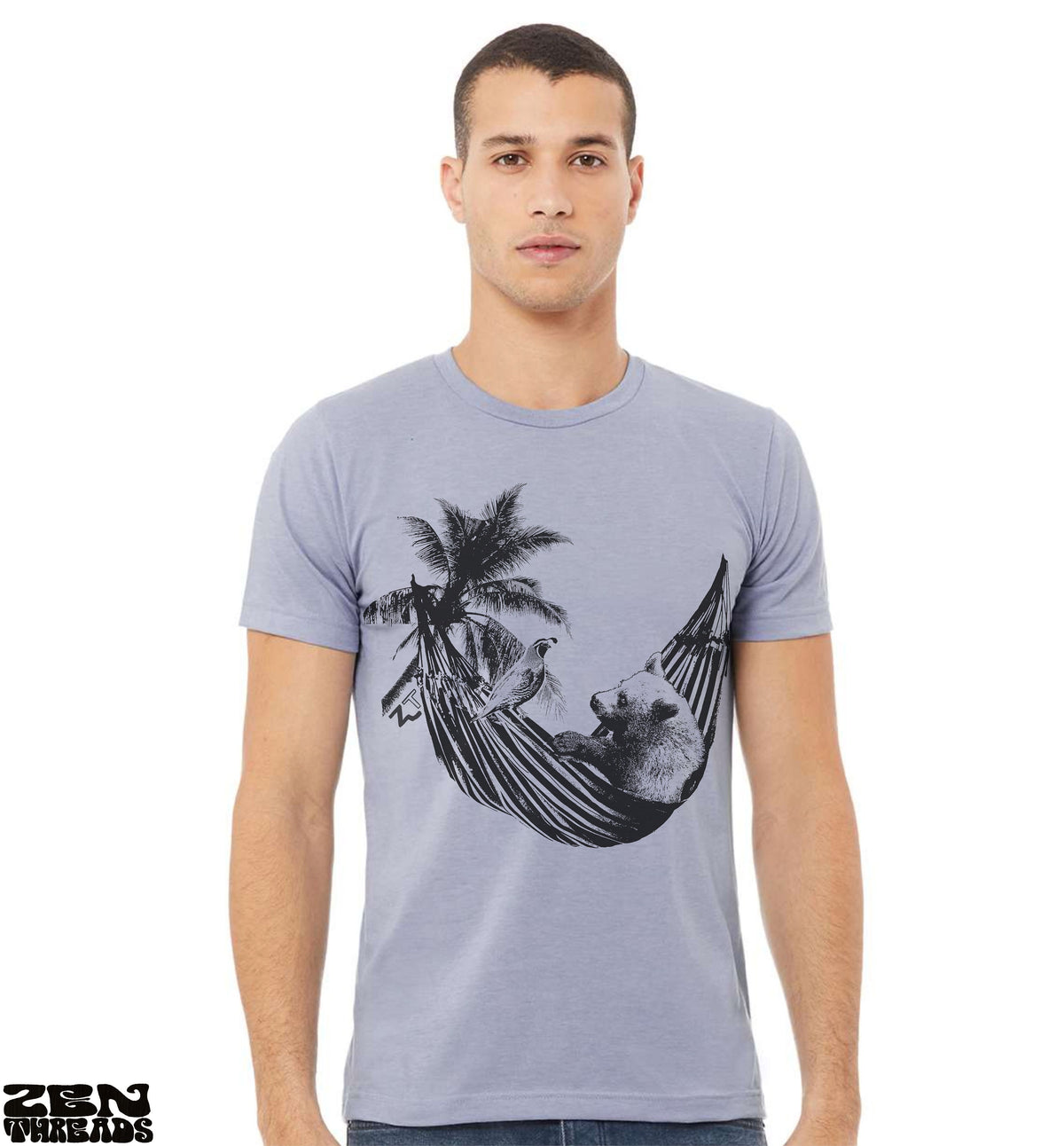Hammock Bear Unisex Beach Vacation Shirt - Custom Color Bella Canvas Tee