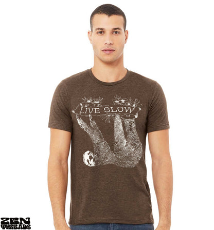 SLOTH 2 (Live Slow) Unisex Bella Canvas T Shirt custom color printed tee Costa Rica travel funny animal travel adventure shit mens women's