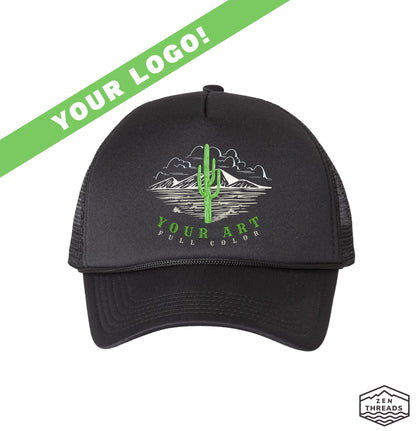 Custom Trucker Hat: Foam Front Mesh Back, Adjustable, Full Color Print