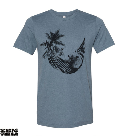 Hammock Bear Unisex Beach Vacation Shirt - Custom Color Bella Canvas Tee