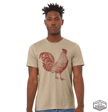 The Urban ROOSTER Unisex T-Shirt Bella Canvas mens women zen threads printed printed tee hen bird farming farmer garden henhouse gift funny