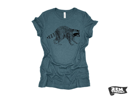 Womens RACCOON T-Shirt trash panda eco printed relaxed fit Bella Canvas 6400cvc crew shirt ladies fun animal + Colors custom boyfriend tee