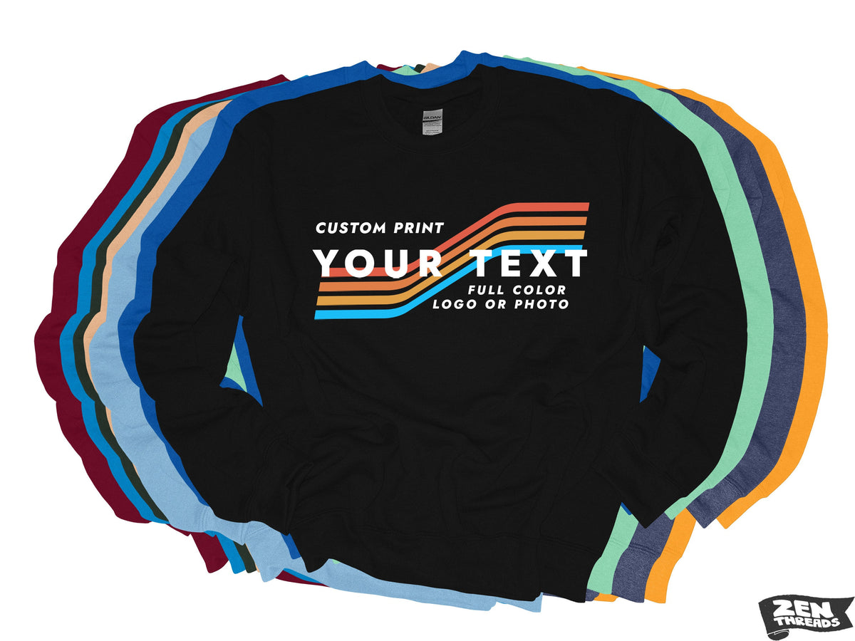 Custom Print Unisex Gildan Sweatshirt: Personalized Photo or Logo