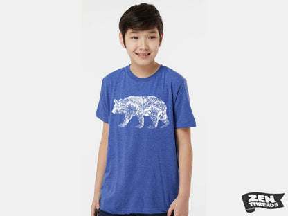 Kids California BEAR Premium vintage soft Tee T-Shirt Fine Jersey T-Shirt (+Colors) Zen Threads toddler youth cali beach travel west coast