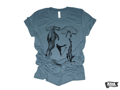 Hammerhead Sharks Unisex T-Shirt - Custom Print, Soft Vintage Design