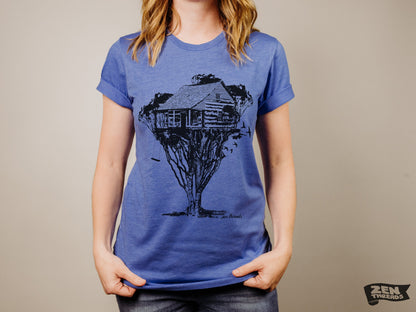 TREEHOUSE Unisex Cabin t shirt custom color printed tee mens women's Bella canvas adventure mom dad climbing nostalgia kid at heart builder