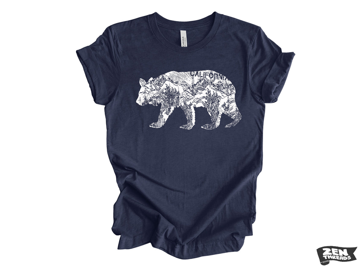 California BEAR Unisex T-Shirt - Vintage Soft Tee - Custom Color and Size Options