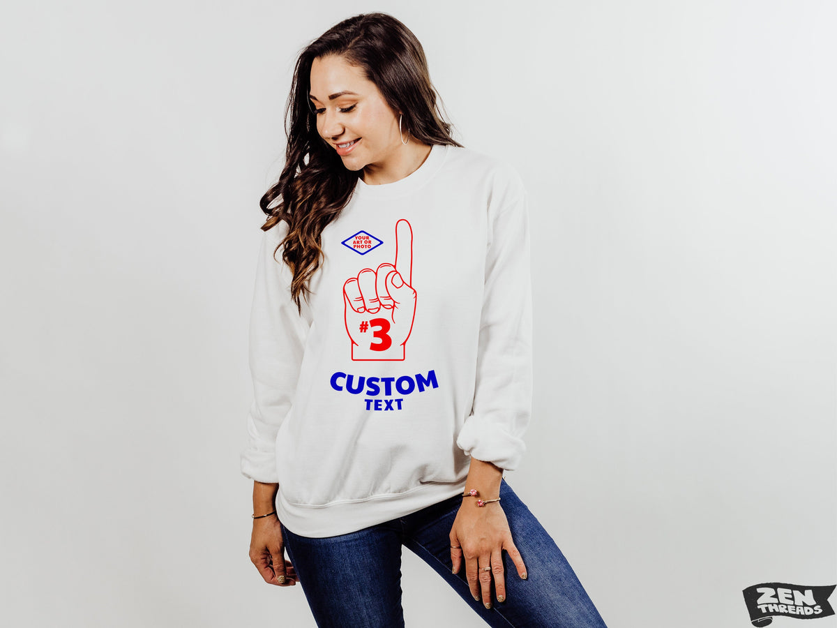Custom Print Unisex Gildan Sweatshirt: Personalized Photo or Logo