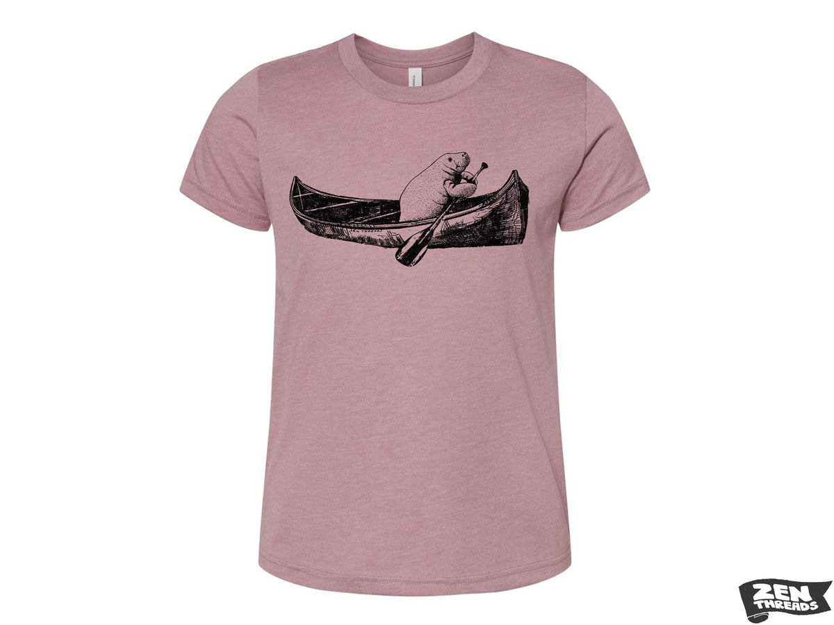 Youth MANATEE CANOE Bella Canvas Premium vintage soft Tee T-Shirt Fine Jersey T-Shirt (+Colors) Zen Threads kids sea life nature Florida art