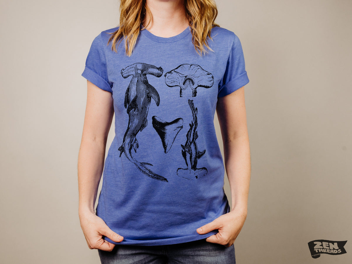 Hammerhead Sharks Unisex T-Shirt - Custom Print, Soft Vintage Design