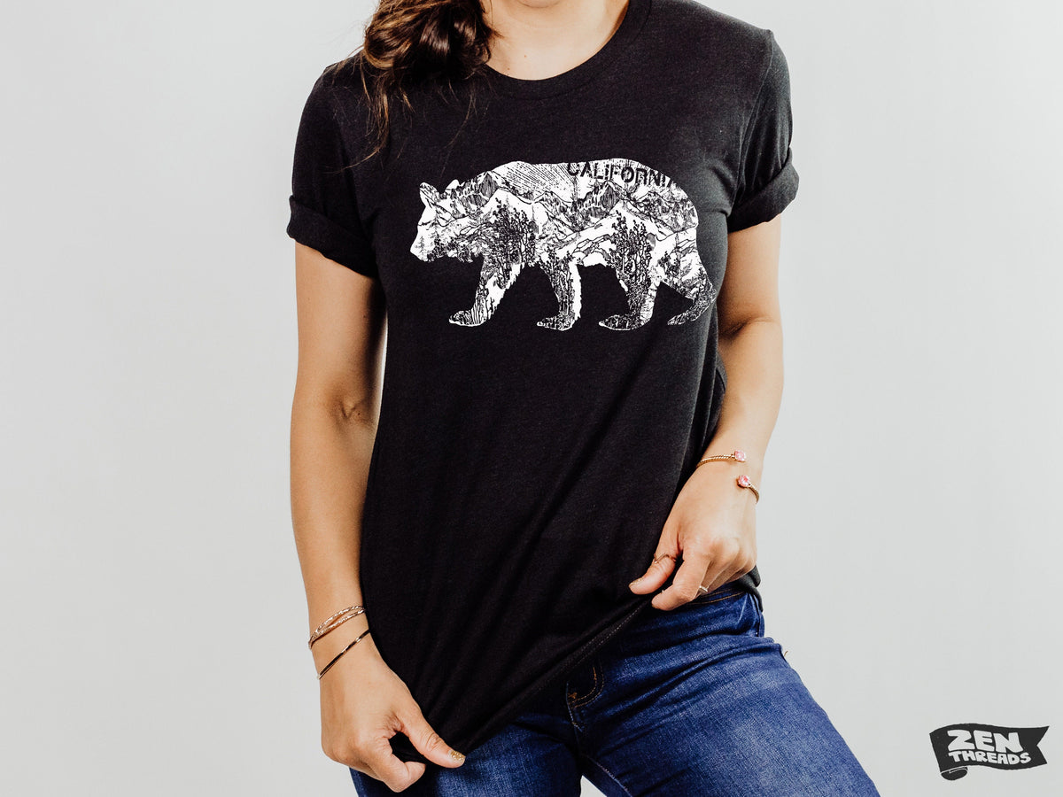 California BEAR Unisex T-Shirt - Vintage Soft Tee - Custom Color and Size Options