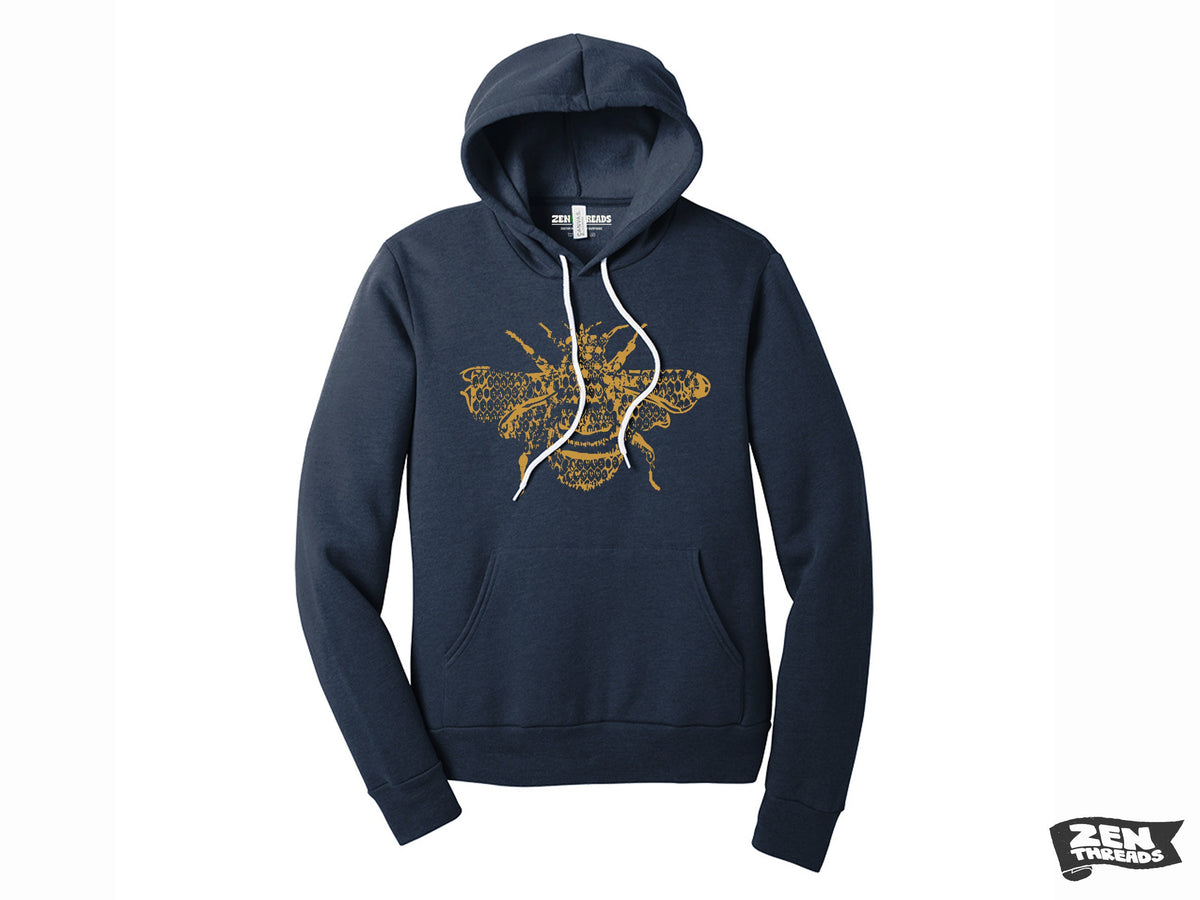 Unisex Honeycomb BEE Pullover Hoody Soft Fleece Sweatshirt Bella Canvas 3719 beekeeper flowering insect gardener gift apiary mens womens