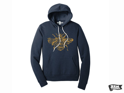 Unisex Honeycomb BEE Pullover Hoody Soft Fleece Sweatshirt Bella Canvas 3719 beekeeper flowering insect gardener gift apiary mens womens