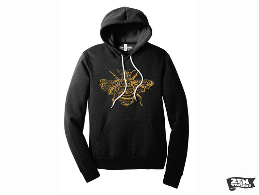 Unisex Honeycomb BEE Pullover Hoody Soft Fleece Sweatshirt Bella Canvas 3719 beekeeper flowering insect gardener gift apiary mens womens