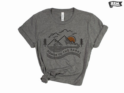 Power to the Parks Unisex T-Shirt - Custom Color Print, Eco-Friendly Ink
