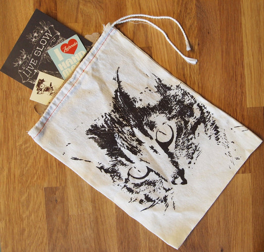 Cat Gift Bags - 8x12" Reusable Cotton Drawstring
