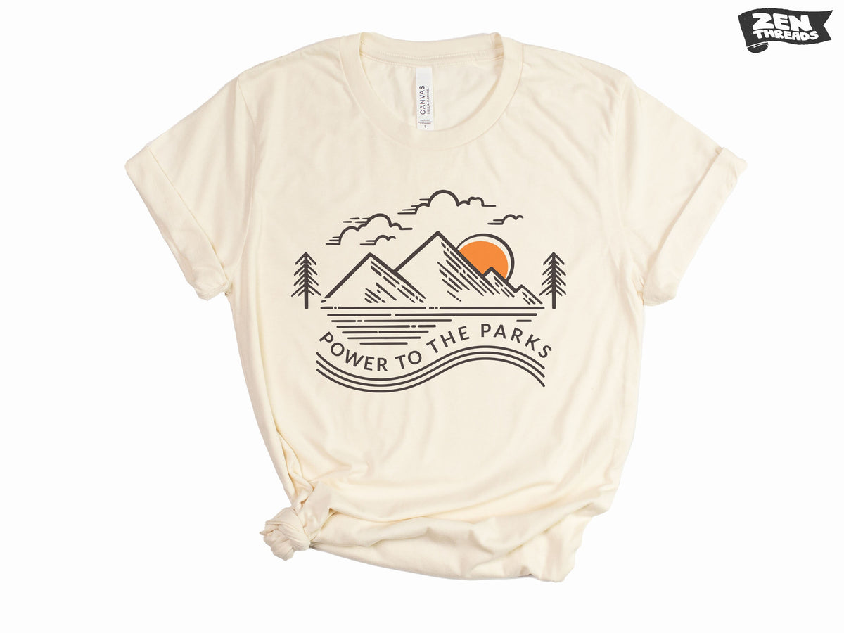 Power to the Parks Unisex T-Shirt - Custom Color Print, Eco-Friendly Ink