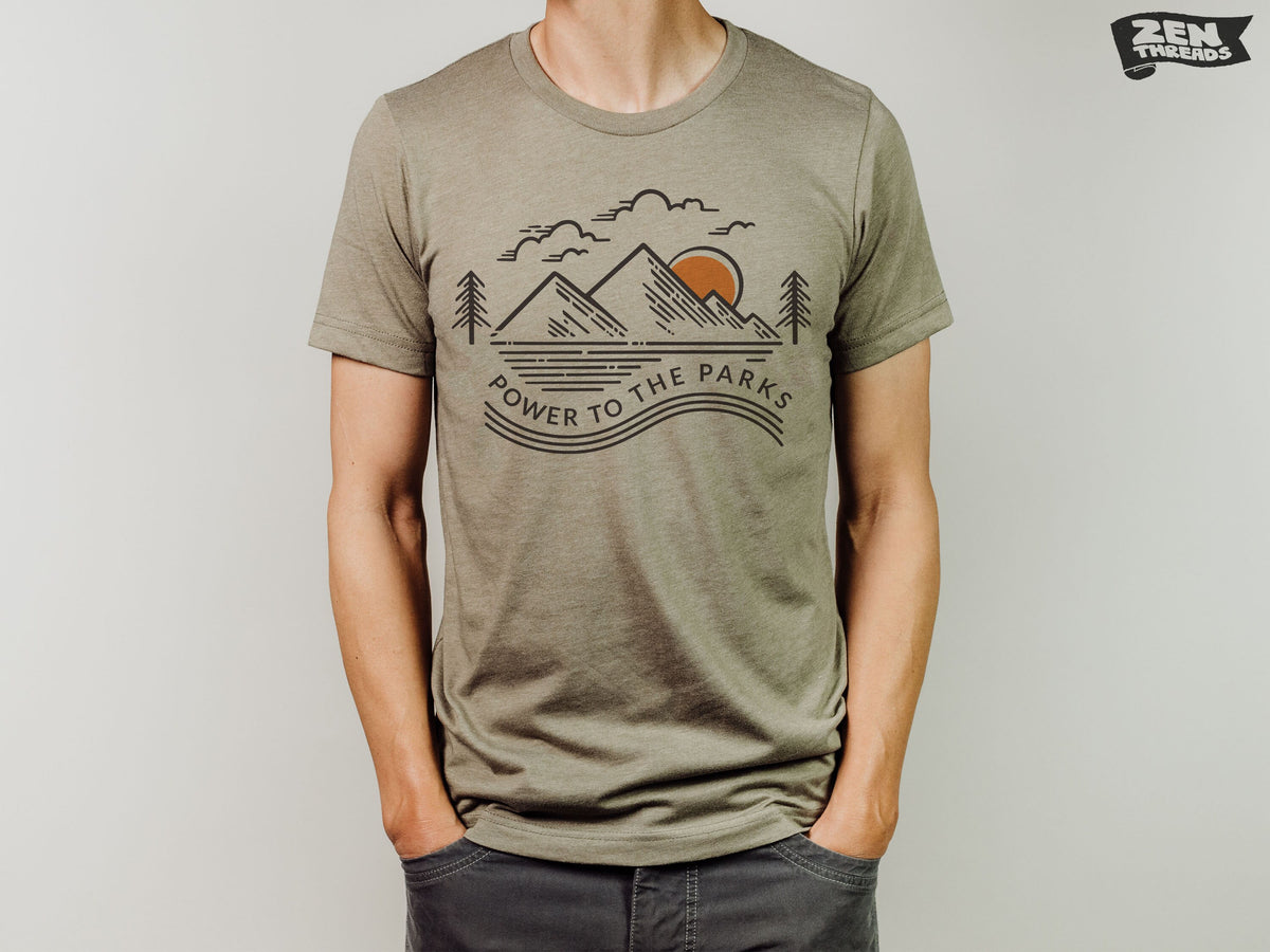 Power to the Parks Unisex T-Shirt - Custom Color Print, Eco-Friendly Ink