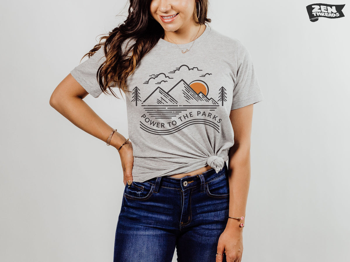 Power to the Parks Unisex T-Shirt - Custom Color Print, Eco-Friendly Ink